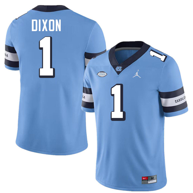 Thaddeus Dixon UNC Jerseys,North Carolina Tar Heels #1 Thaddeus Dixon Football Jerseys-Throwback Blue